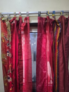 Modern Vintage Silk Sari Rope Rod Pocket Floral <b>Curtain</b> Customizable Exterior Full Light Shading Skylight <b>Window</b> Shade Home - Product Image 3