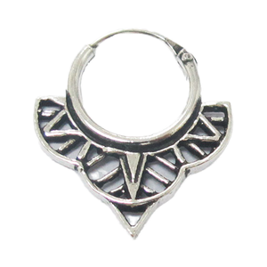 Pendientes de aro de punto étnico de plata 925, joyería de diseño, fábrica mayorista en Tailandia - Product Image 1