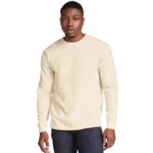 Camiseta de manga larga con cuello redondo para hombre, elástica, de algodón suave, básica, de fibra de bambú, cómoda, con logotipo y diseño personalizados. - Product Image 4