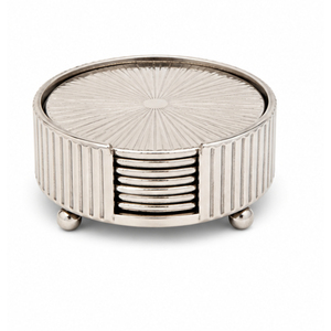 Juego de posavasos metálicos con soporte martillado, estilo vintage, huecos, redondos, para bebidas, vajilla para decoración del hogar, bar u hotel - Product Image 3