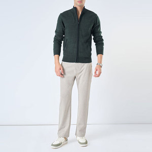 Suéter de Cuello Alto con Cremallera para Hombre, Opción de Logotipo Personalizable en la Parte Delantera, Corte Ajustado, Forro de Lana, Cárdigan, Ropa de Punto de Alta Gama - Product Image 5