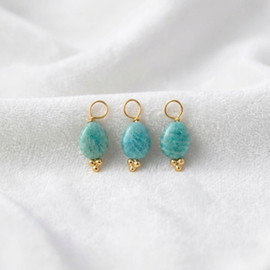 Amazonite Birthstone <b>Pendant</b> Natural Amazonite Wire Wrapped Charm Tumble Smooth Gemstone <b>Pendant</b> Brass Gold Plated Women - Product Image 1