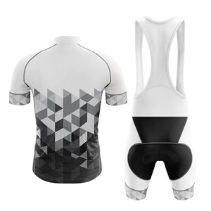 Ensemble maillot et short de cyclisme pour homme avec imprimé géométrique, kit respirant en polyester pour adultes - Product Image 2