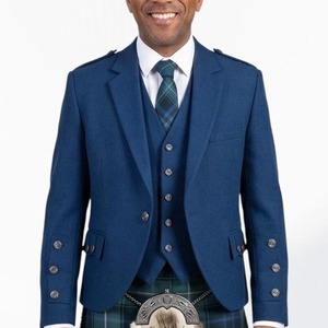 Veste écossaise personnalisée en tweed pour homme, tenue kilt, costume de mariage, blazer, fournisseur en gros - Product Image 1