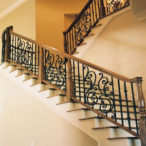 Rampe d'escalier en fer forgé charmante : esthétique luxueuse exceptionnelle et sécurité maximale pour les décors architecturaux modernes. - Product Image 1