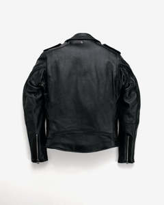 Chaqueta de Motociclista de Cuero Genuino Negro para Hombre, Cuello Camisero, Cierre de Cremallera, Corte Regular, Estilo Otoñal - Product Image 2