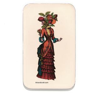 Bandeja Moderna de Metal Rectangular con Diseño a Cuadros de Alta Calidad, Colección Diva IK-96701, Paquete Multipiezas, Esmalte Transparente Fruitlady - Product Image 1