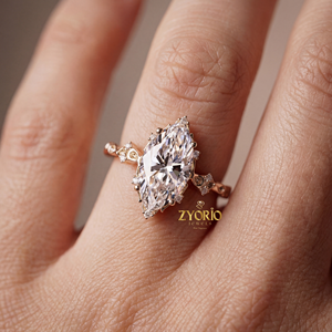 Bague en argent sterling de style vintage avec diamants marquise cultivés en laboratoire de qualité supérieure, bijou élégant pour fiançailles, mariage et fêtes - Product Image 3