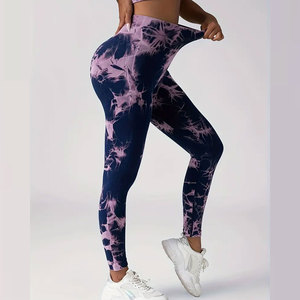 Mid Waist Ankle-Length Women's Leggings <b>Tie</b> Dye Print Stretch Breathable Compression Seamless 90%Nylon 10%Spandex Vintage Autumn - Product Image 5