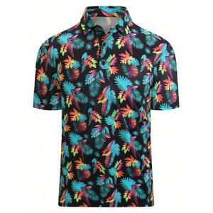 Men's Short Sleeve Tropical Print Shirt With <b>Stand</b> Collar Regular Fit Casual Wear - Product Image 5