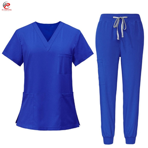 Wholesale Price Hospital Uniforms Polyester Twill Fabric High Quality Durable Stitching Comfortable Unisex Customized <b>Scrub</b> <b>Sets</b> - Product Image 2