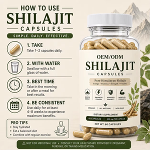 Capsules de Shilajit de l'Himalaya Premium OEM 500mg avec acide fulvique et oligo-éléments pour la vitalité, l'endurance et le soutien des performances - Product Image 2