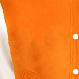 Blouson universitaire gris et blanc pour homme, manches contrastées, col et poignets unis, fermeture éclair sur le devant, vêtement d'extérieur décontracté, imperméable, tricoté - Product Image 5