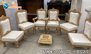 Conjunto de Muebles para Ceremonia Phera de Boda Hindú, Acabado Real, Conjunto de Sillas de Boda, Sillón de Boda Maharaja Premium, EE. UU. - Product Image 3