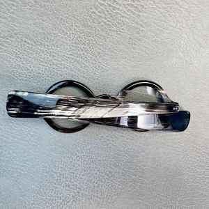 Monturas de Gafas Hechas a Mano con Cuerno de Búfalo Ecológico, Baño de Níquel Negro, Estilo de los Años 70, Gafas Tradicionales de Moda Antigua - Product Image 2