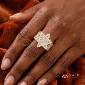Moissanite <b>Ring</b> <b>Men</b> Hip Hop Star <b>Ring</b> Gold Plated 925 Sterling Silver Baguette Luxury Fashion Jewelry Gift - Product Image 4