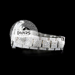 Reloj de Lujo con Incrustaciones de Moissanita para Hombre, Reloj de Acero Inoxidable con Diamantes, Números Romanos, Estilo Hip Hop - Product Image 2