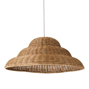 Top Selling Wholesale Handcrafted Natural Rattan Pendant Light Unique Tiered Wave <b>Shade</b> Ceiling <b>Hanging</b> <b>Lamp</b> For Home Hotel - Product Image 1