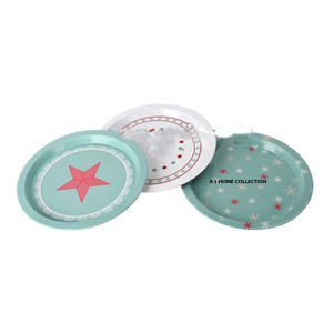 Plateau de Noël artisanal de la plus haute qualité, design fantastique, en fer, forme ronde, imprimé, prêt pour la sublimation, lot de 3 - Product Image 1