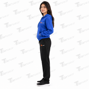 ชุดเซ็ทเสื้อฮู้ดซิปและกางเกงจ็อกเกอร์สำหรับผู้หญิง ยี่ห้อ Tiierwear เหมาะสำหรับฤดูใบไม้ร่วง สไตล์สปอร์ต ระบายอากาศได้ดี ทรงเข้ารูป - Product Image 3