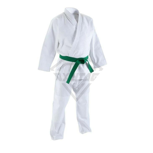 Kimono de Karate Blanco con Cinturón Verde para Niños, Ropa de Artes Marciales, Uniforme de Algodón Resistente, Corte Regular, Precio Económico, OEM Personalizado - Product Image 1