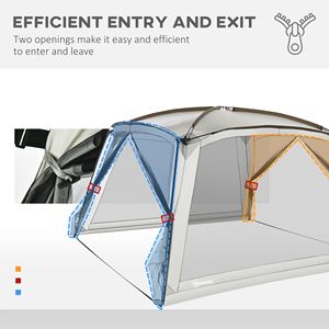 Tenda con Zanzariera 3,6x3,6m UV50+ 2 Porte Facile da Montare con Borsa per il Trasporto Bianca per Attività di Campeggio all'Aperto con Struttura a Due Camere - Product Image 5