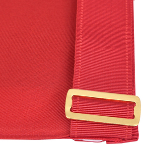 Master Mason Blue Lodge <b>Apron</b> - <b>White</b> & Red With Red Ribbon Borders expert craftsmanship for every rank Cheap Price OEM - Product Image 6