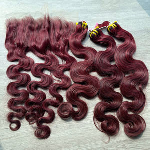 วิกผมหยักศกแบบหรูหราสำหรับผู้หญิงผมสีเบอร์กันดี - Product Image 1