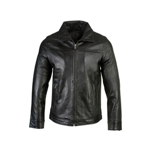 Veste en cuir de moto élégante pour homme, best-seller, manches longues, vêtements en toile tendance avec fermeture éclair, uni teint pour le printemps - Product Image 6