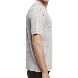 T-shirts délavés à l'acide pour hommes 100% coton respirant, vêtements décontractés d'été de haute qualité - Product Image 5