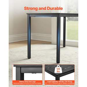 Ensemble de table de conférence rectangulaire moderne pour 16 personnes, 6 pieds, 4,5 pieds, bureau de réunion de bureau, pieds en métal, montage facile, conférence flexible - Product Image 3