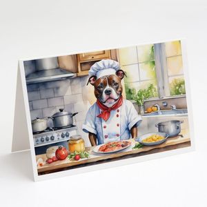 Lunatique A7 Taille 5x7 Nouveau Staffordshire Bull Terrier Chef Cartes De Voeux Pack 8 Cartes De Note Vierges avec Enveloppes - Product Image 1