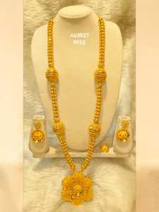 AWAIS HOUSE Women's Engagement Party Wedding Anniversary Gift Diamond Necklace/<b>Bracelet</b> Set 6 Gram Gold Plated Brass Hiphop - Product Image 5