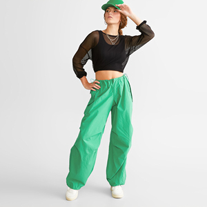 Custom Lightweight Green Windbreaker Cargo Pants for Streetwear & Outdoor Activities – Bulk Wholesale USA - Product Image 6