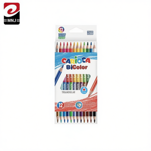 Matite colorate triangolari bicolore Carioca, 12 colori, a doppia punta, per disegno artistico - Product Image 2