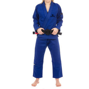 Uniforme de Karate Azul Lavado de Diseño Tradicional para Principiantes, Ropa de Entrenamiento de Artes Marciales Unisex, 100% Algodón Transpirable - Product Image 1