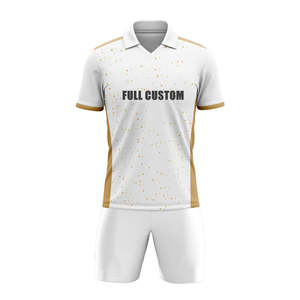 Uniforme de football OEM de qualité supérieure, col rond, respirant, manches courtes, polyester, impression par sublimation, nom et numéros personnalisés, logo du club, ODM - Product Image 2