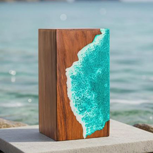 Walnut Wooden Funeral Urn for Adult Ashes <b>Memorial</b> Wooden Keepsake <b>Box</b> for Cremation Ashes by AYAANS - Product Image 1