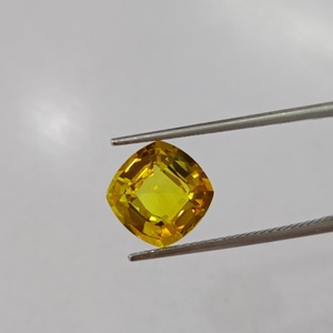 Saphir Jaune Synthétique de Qualité Supérieure, Taille Coussin, Pierre Précieuse Libre, Clarté Brillante, pour la Fabrication de Bijoux Fins - Product Image 1