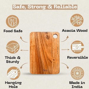 Rectangle <b>Wooden</b> Chopping Board With Knife Anti-Slip Kitchen Cutting Block 1.5cm Thick Single <b>Piece</b> Package - Product Image 5