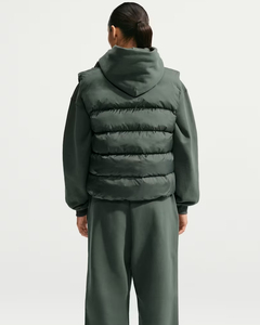 Sudadera con capucha extragrande para mujer, con hombros caídos, bolsillo canguro, color verde liso, estilo casual. - Product Image 3