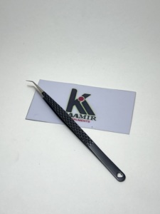Pinzas Profesionales para Pestañas con Recubrimiento Negro, Acero Inoxidable, Punta Suave, Agarre Antideslizante, 10mm, Logotipo Personalizado, Venta al Por Mayor - Product Image 5