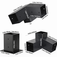 Kit de support de pergola 4x4 soudé sur mesure, direct usine, robuste, en acier inoxydable, avec support d'angle 3 voies et base de poteau, fabriqué selon les plans