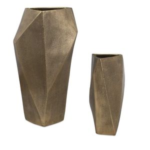 Cast Aluminum Brass Modern Metal Handmade Eco-Friendly Lightweight Tabletop Flower Vase Home Decor - Product Image 2