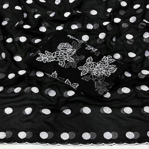 VASTRA COTTAGE Saree de Diseñador de Georgette Suave Premium con Blusa de Hilo con Puntos, Colección de Diseñador de Tela Pura - Product Image 3