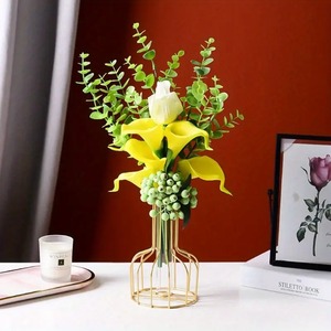 Contemporary <b>Metal</b> Bud Vase Smooth Finish <b>Small</b> Decorative Flower Vase for Single Stem Living Room <b>Table</b> Decor and Gifting Use - Product Image 4