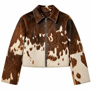 Veste en cuir PU marron pour homme, respirante, col montant, coupe classique, style HIGH STREET, fermeture éclair, pour l'hiver - Product Image 1