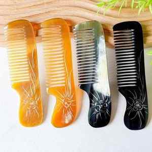 Peine de Cuerno Natural Hecho a Mano de Alta Calidad para Peinado, Cuerno de Búfalo Auténtico para Uso Diario en Salones de Belleza - Venta al por Mayor Directa de Fábrica - Product Image 1