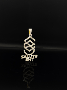 Collier pendentif personnalisé en alliage plaqué or avec diamants glacés, style hip-hop - Product Image 2