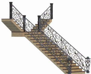 Rampe d'escalier sur mesure en fer forgé et acier inoxydable pour villas – Design moderne et élégant, résistante à la rouille, sécurisée - Product Image 3